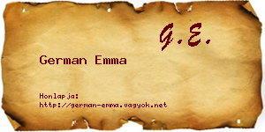 German Emma névjegykártya